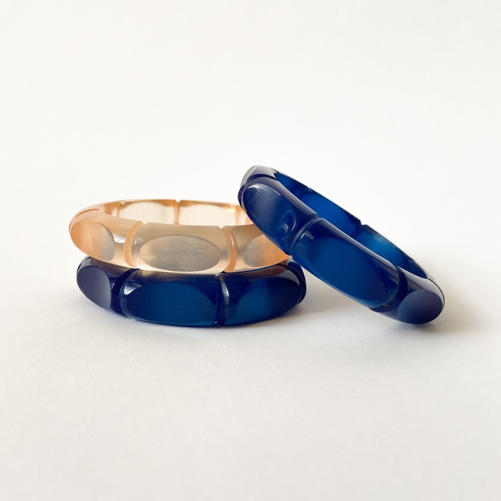 Blue Bamboo Vintage Inspired Lucite Single Bangle